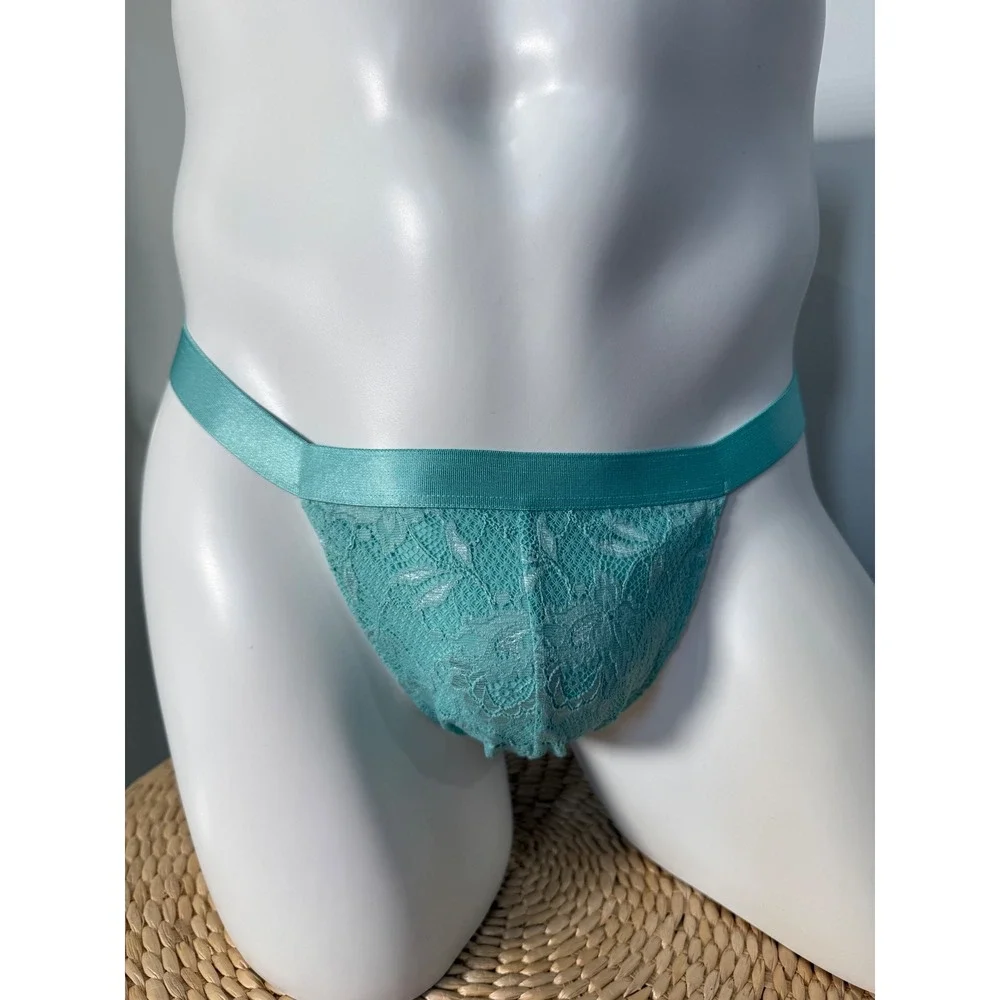 Cosabella Never Say Never Capri Blue Italian Lace‎ Thong Men's Underwear L